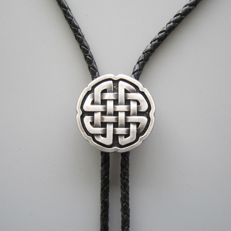 Original Antique Real Silver Plated Celtic Knot Bolo Tie Necklace BOLOTIE-070SL Free Shipping Brand New In Stock