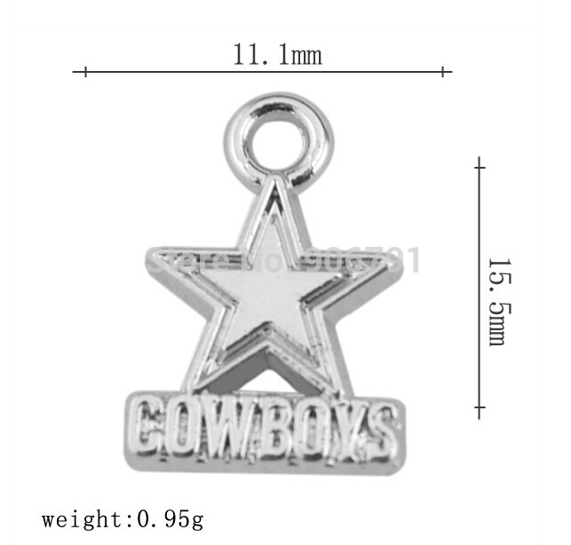 Free Shipping Wholesale 50pcs a lot Rhodium Plated Football Team Logo Sports star cowboys Charms, Blue;slivery
Free Shipping Wholesale 50pcs a lot Rhodium Plated Football Team Logo Sports star cowboys Charms, Blue;slivery