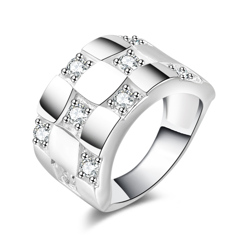 Free Shipping New 925 Sterling Silver fashion jewelry Flash diamond grid with White Diamond With Pave zircon ring hot sell girl gift 1740
Free Shipping New 925 Sterling Silver fashion jewelry Flash diamond grid with White Diamond With Pave zircon ring hot sell girl gift 1740