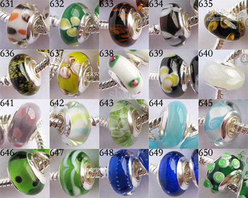 500pcs SILVER plated single CORE MURANO GLASS BEAD core never fall off stronger than double core