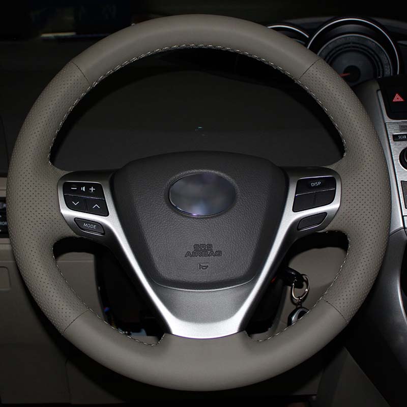 Steering wheel covers Case for Toyota Verso Genuine leather DIY Hand-stitch Car styling Interior decoration car steering covers