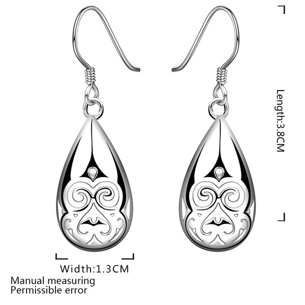 Brand new sterling silver plated Water drop earrings monkey SE582,women's 925 silver Dangle Chandelier earrings 10 pair a lot factory direct