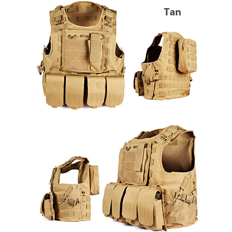 Fall-Outdoor Army Tactical Professional Vest with Molle System One Size Camouflage for  Hunting Wargame Combat 