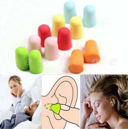 free shipping bullet shape foam sponge earplug ear plug keeper protector travel sleep noise reducer 71166