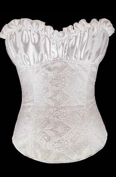 Wholesale Lingerie Corsets Women Ruched Overbust Damask Print Satin Corset Bustier Top with Strips S-6XL Multicolor Plus Size Drop Ship