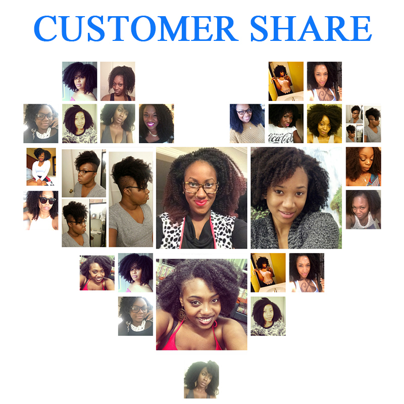 Free shipping Mongolian Afro Kinky Curly 7Pieces/Set 120Gram/Pack African American Clip In Human Hair Extensions