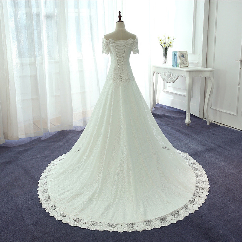 Vintage Lace Wedding Dresses Court Train Strapless Lace-up Back Lace Bridal Gowns Plus Size vestido de novia, Ivory
Vintage Lace Wedding Dresses Court Train Strapless Lace-up Back Lace Bridal Gowns Plus Size vestido de novia, Ivory