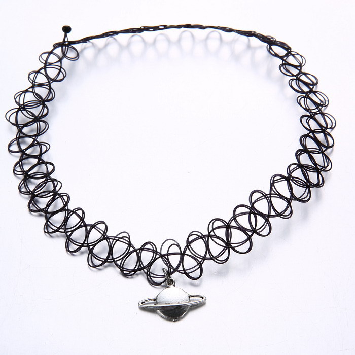 Handmade Hot Selling Vintage Stretch Tattoo Choker Necklace Gothic Punk Grunge Henna Elastic with Pendant Necklaces