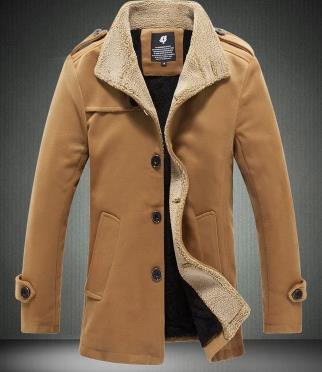 Fall-Free postage stand collar berber fleece male woolen jacket outerwear male navy blue p