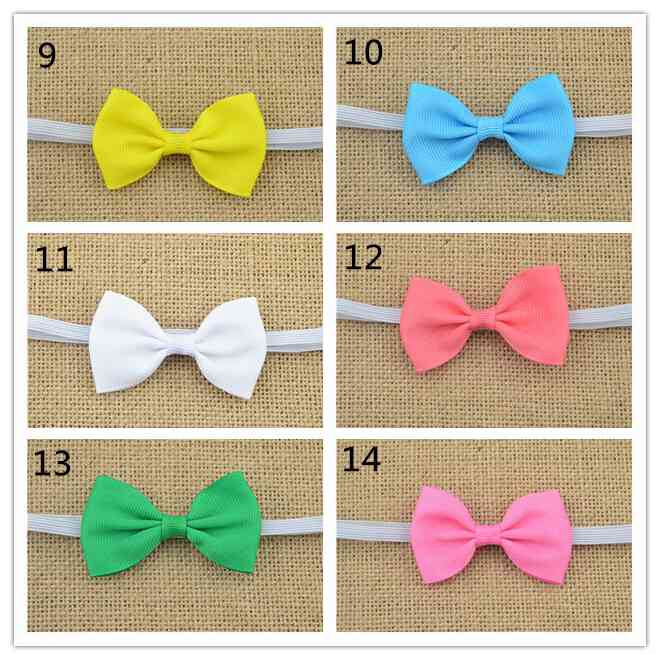 20pcs baby 2.5inch hair bow with mini Thin Elastic headbands girl hair accessorie bow flower hair band slender rubber hair ties PJ5283