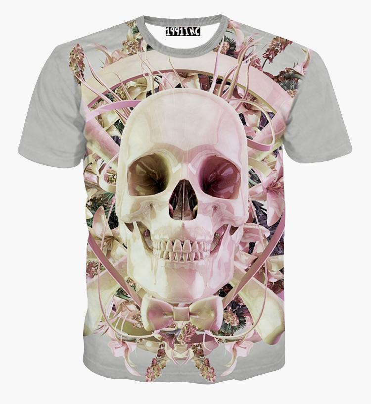 FG1509 men's women's Harajuku style Art White Skull printed 3d t shirt new Harajuku fashion t-shirt Tops Tees free shipping
