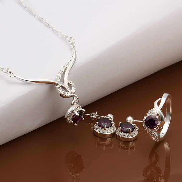 High grade 925 sterling silver Animal Set - Red jewelry sets DFMSS599 brand new brand new Factory direct sale wedding necklace earring ring