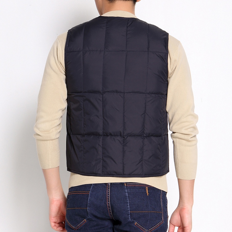 Fall-New Men's Winter Warm Down Vest Casual Middle-Aged Waistcoat V-Neck Single Breasted Sleeveless Jacket Asia/Tag Size L-3XL