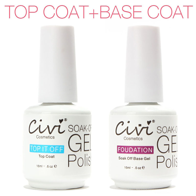 Wholesale-2Pcs/Lot Civi 15ml UV Gel Nail Gel Polish UV Lamp Base Foundation Soak Off Base Coat + Top Coat Nail Art Nails Gel Professional
Wholesale-2Pcs/Lot Civi 15ml UV Gel Nail Gel Polish UV Lamp Base Foundation Soak Off Base Coat + Top Coat Nail Art Nails Gel Professional