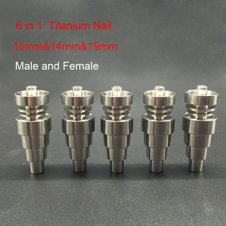 Wholesale 6 in 1 Domeless Titanium Nai Fits 10MM& 14MM&19MM With Male Female joint Carb Cap Dab Tool GRD 2 Titanium Nail
Wholesale 6 in 1 Domeless Titanium Nai Fits 10MM& 14MM&19MM With Male Female joint Carb Cap Dab Tool GRD 2 Titanium Nail