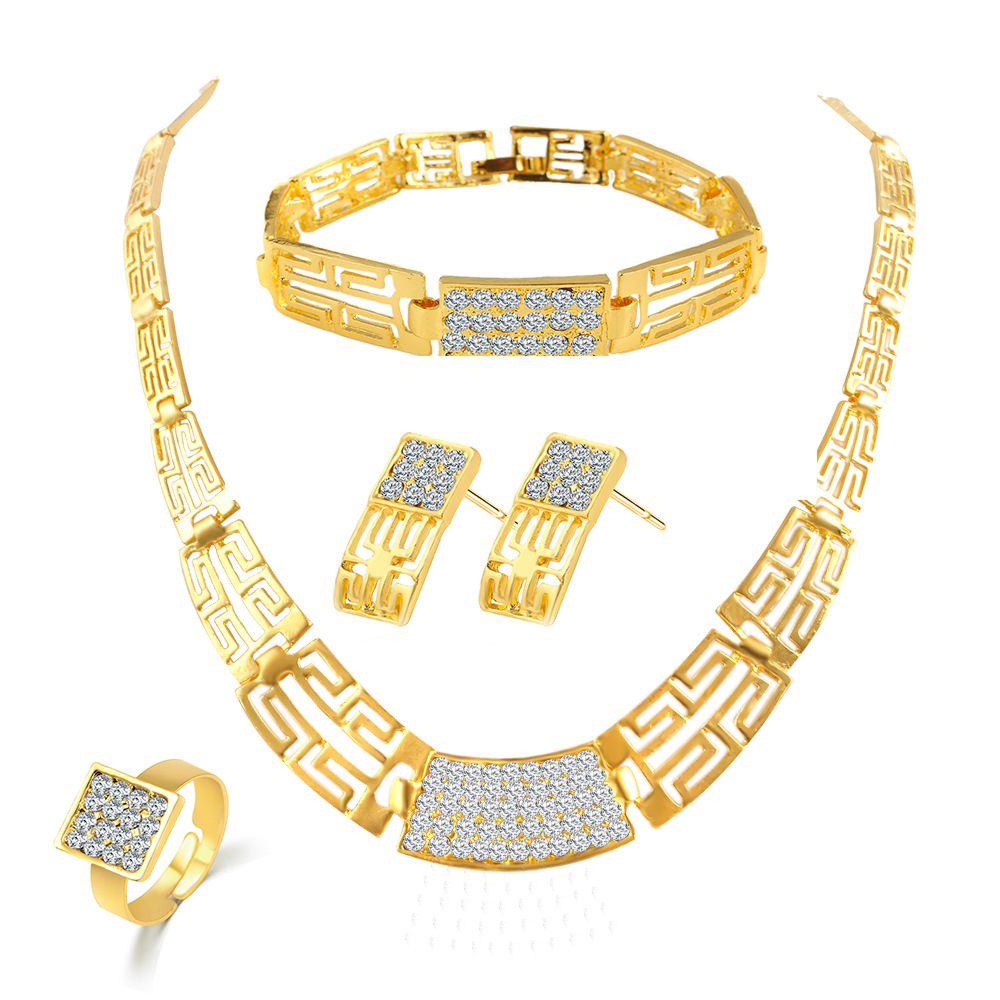 Bridesmaid Jewelry Set Vintage Necklace Bracelet Earrings Rings Like Indian African Dubai 18k Gold Jewelry Sets Wedding Party Jewellery Sets, Golden
Bridesmaid Jewelry Set Vintage Necklace Bracelet Earrings Rings Like Indian African Dubai 18k Gold Jewelry Sets Wedding Party Jewellery Sets, Golden