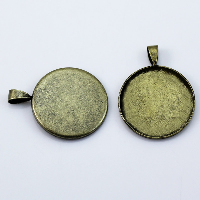 Beadsnice pendant base blank bezel cabochon setting for your jewelry making fits 25mm round cabochon hole 3X5mm ID10820