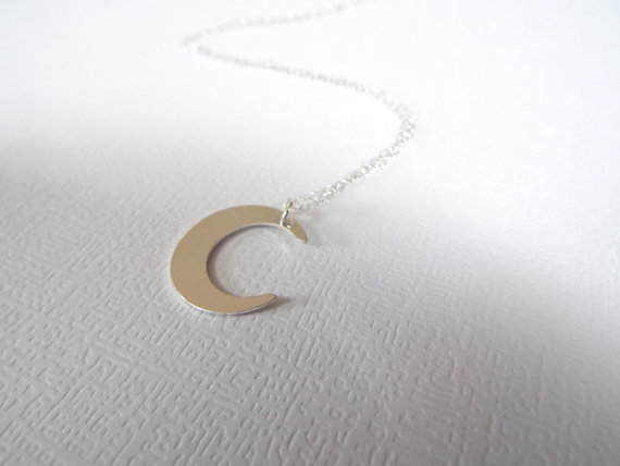 30PCS- N070 Gold Silver Simple Crescent Moon Necklace Cute Half Moon Necklace Galaxy Moon Necklaces Jewelry for Ladies Girl
