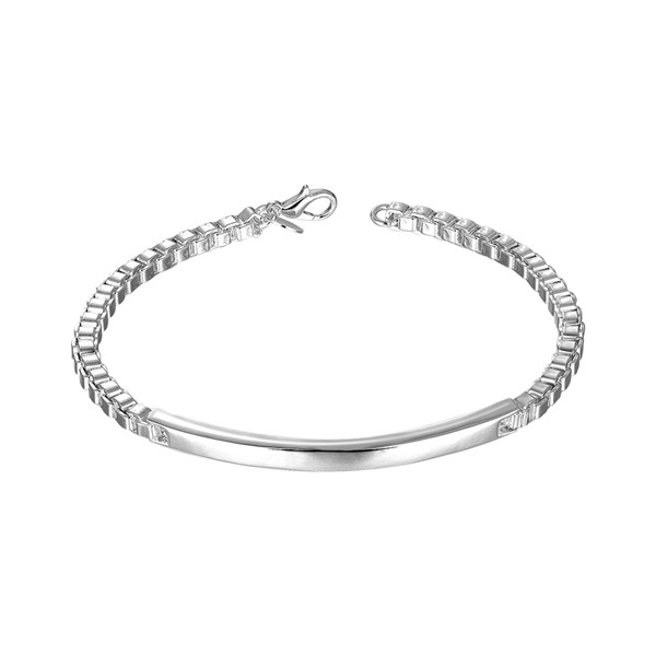 Hot best gift 925 silver Intermediate card box bracelet - Men DFMCH079, brand new fashion 925 sterling silver plated Chain link bracelets