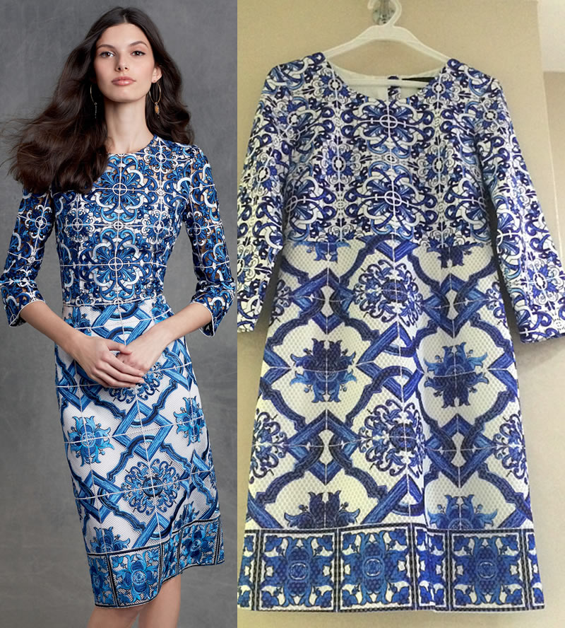 Vintage Print Women Sheath Dress Elegant 3/4 Sleeves Dresses 151015807, As pictures
Vintage Print Women Sheath Dress Elegant 3/4 Sleeves Dresses 151015807, As pictures