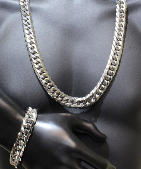 24''+9'' 316L Stainless Steel Jewlery Set High Polished 12mm wide Cuban Curb chain necklace & bracelet for Fashion Men Xmas Bling Gifts, Black
24''+9'' 316L Stainless Steel Jewlery Set High Polished 12mm wide Cuban Curb chain necklace & bracelet for Fashion Men Xmas Bling Gifts, Black