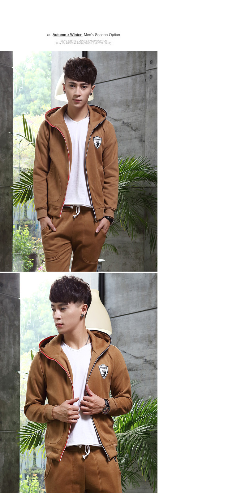 Wholesale-Hoody+Pants New Autumn Winter Fashion Slim Fit Contracted Casual Brand  Men Sport Track Suits S1840