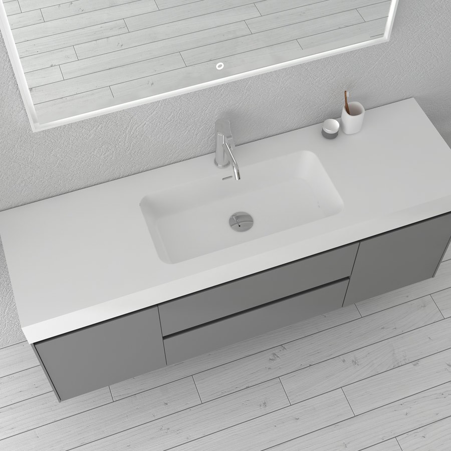 1400mm Bathroom Furniture Free Standing vanity Stone Solid Surface Blum Drawer Cloakroom Wall Hung Cabinet Storage 2245