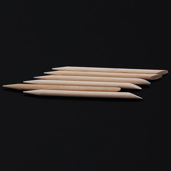 Wholesale-Hot Sale 100x ORANGE WOOD CUTICLE STICKS HOOF PUSHER NAIL TOOL MANICURE PEDICURE NAIL ART