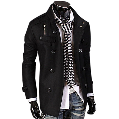 Winter Men's Wool Mens Jackets Coats Overcoat Fashion Mens Double Breasted Stylish Peacoat Men long Trench Coat
