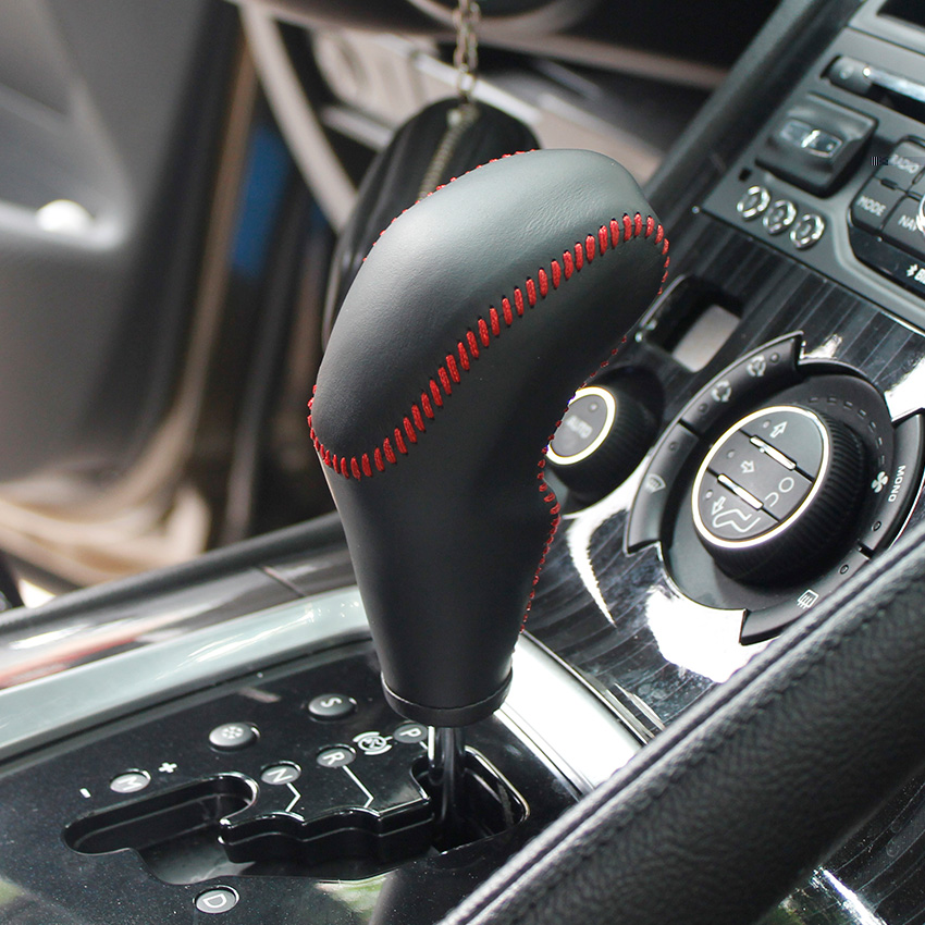 Case for Peugeot 3008 automatic gear cover DIY interior decoration car styling genuine leather car gear shift collars
