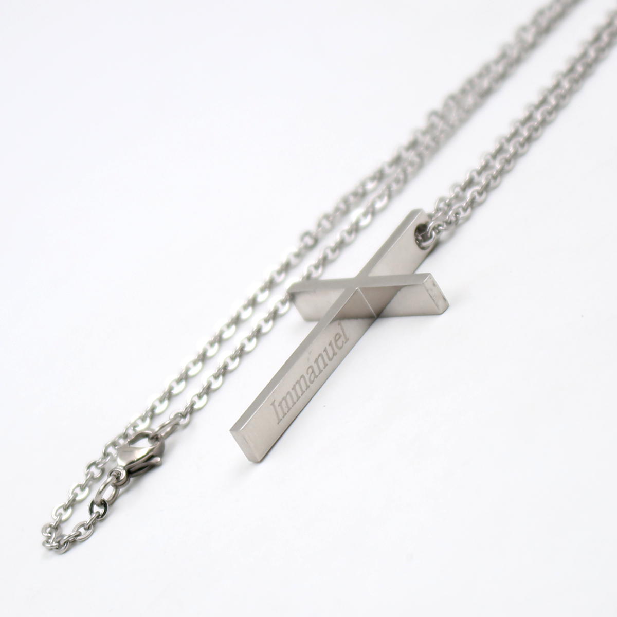 2 color Silver gold choose Fashion Punk Hip-Hop Style stainless steel Cross pendant necklace free with chain 24 inch for Men woemn
