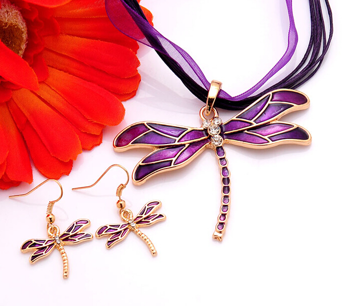 2pcs New Arrival Clear Austrian Crystal purple/red/black/green/blue Enamel Necklace Earrings dragonfly Jewelry Sets Women gift, Silver
2pcs New Arrival Clear Austrian Crystal purple/red/black/green/blue Enamel Necklace Earrings dragonfly Jewelry Sets Women gift, Silver