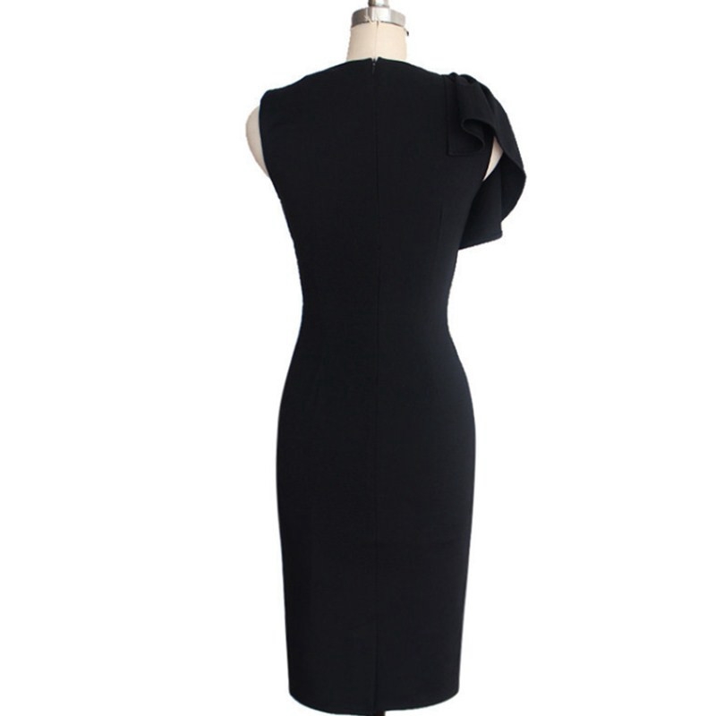2015 Sexy Women Dresses Elegant Vintage Ruched Tunic Business Casual Party Bodycon Slim Waist Midi Pencil Work Dress Vestidos FG1511