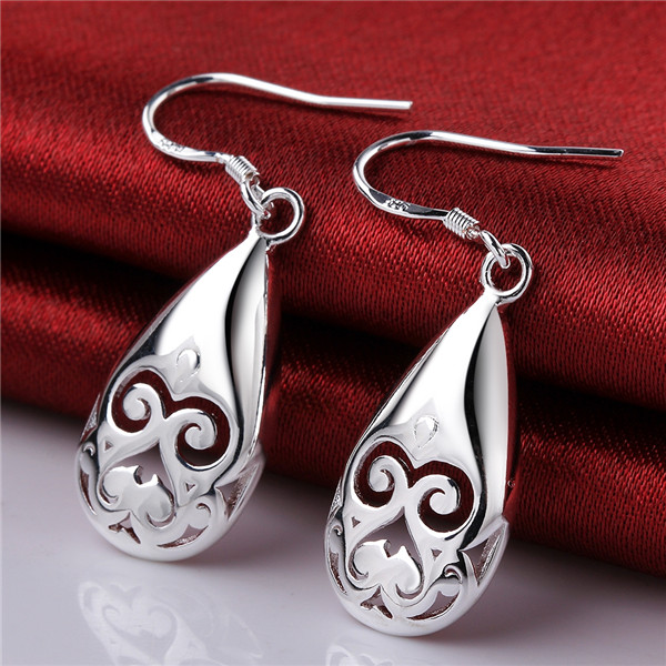 Brand new sterling silver plated Water drop earrings monkey SE582,women's 925 silver Dangle Chandelier earrings 10 pair a lot factory direct