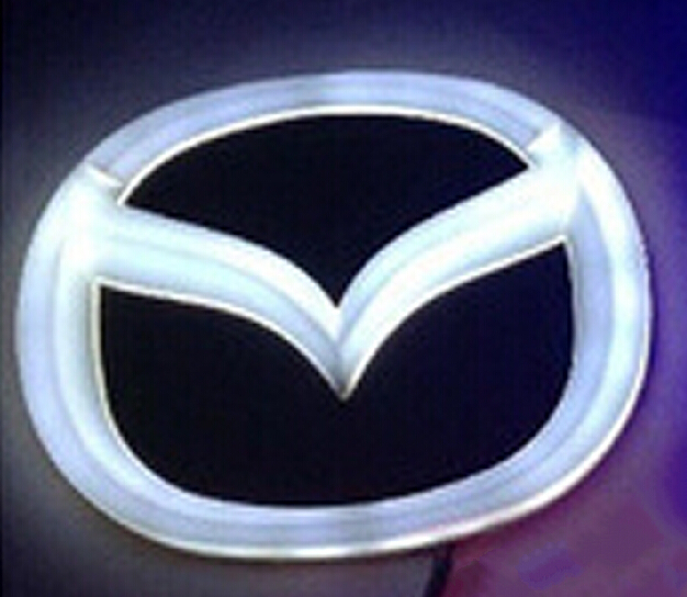 4D logo LED light with car decorative lights lamp Car Sticker badge for MAZDA 2/3/CX7/mazda8 12.0cm*9.55cm free shipping