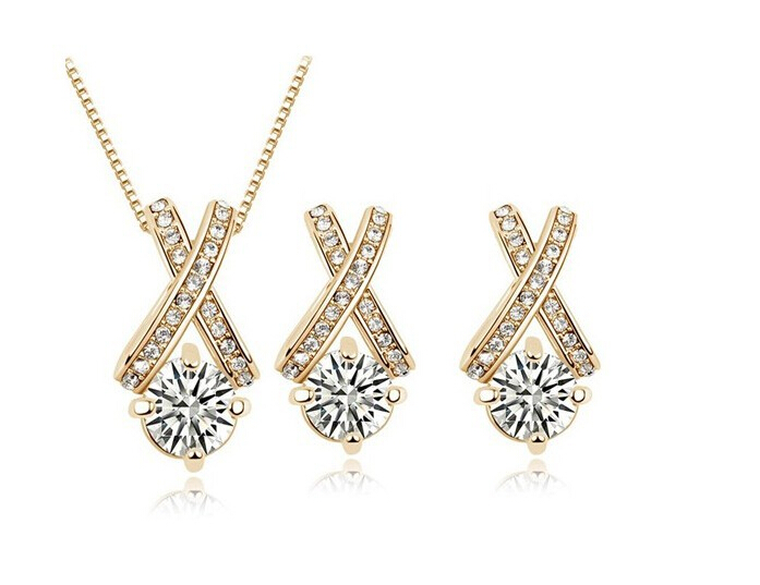 Fashion Eight hearts And Eight Arrows Rhinestone Zircon Crystal Earrings Necklace Set 18K Gold Plated Women Jewelry sets, Goden
Fashion Eight hearts And Eight Arrows Rhinestone Zircon Crystal Earrings Necklace Set 18K Gold Plated Women Jewelry sets, Goden