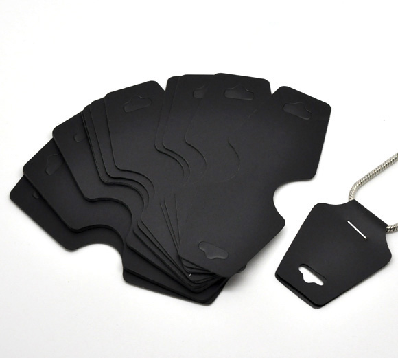 Wholesale-Black Necklace Jewelry Display Cards 11x4.5cm 50Sheets Free Shipping