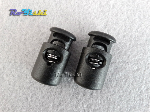 100pcs Cord Lock Stopper Plastic Barrel Spring Toggle Black 28mm*14.5mm*11mm For Bags/Garments
100pcs Cord Lock Stopper Plastic Barrel Spring Toggle Black 28mm*14.5mm*11mm For Bags/Garments