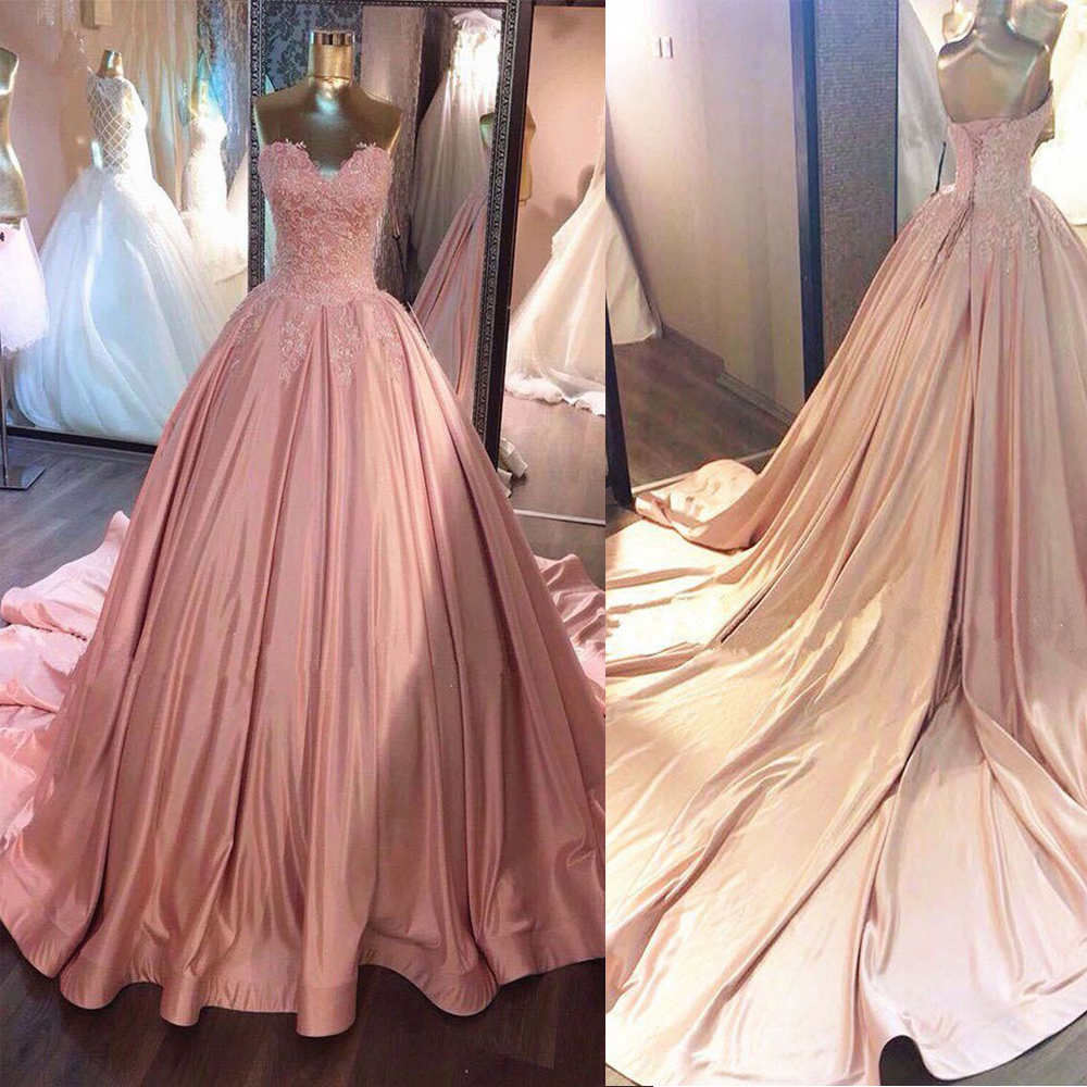 Pink Sweetheart Lace Long Ball Gown Quinceanera Dresses sweet 16 dress Corset Back Applique Lace Sexy Party Gowns, White
Pink Sweetheart Lace Long Ball Gown Quinceanera Dresses sweet 16 dress Corset Back Applique Lace Sexy Party Gowns, White