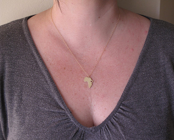 10PCS African Map Necklace Country of South Africa Map Necklace Adoption Necklace Ethiopia Ciondolo Africa Heart Necklaces