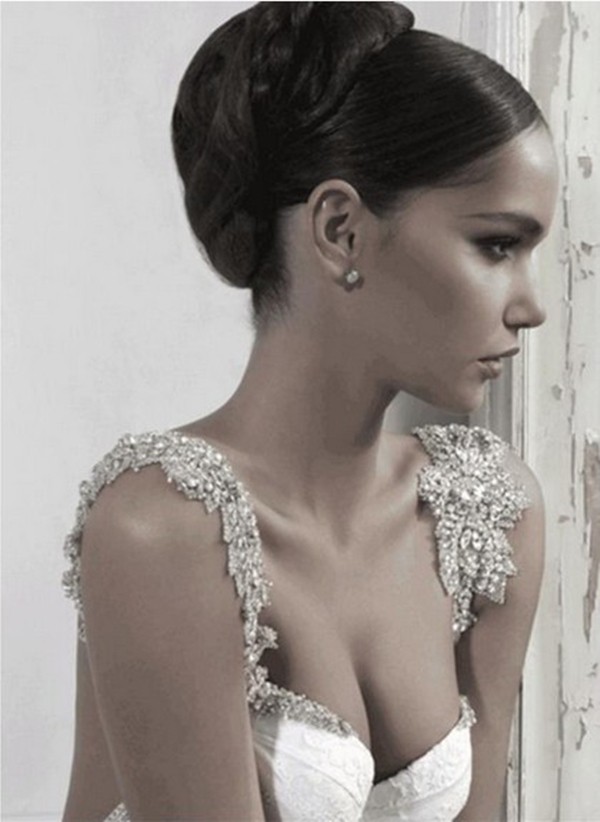 Mermaid Long Wed Wedding Dress White Sweetheart Tank Sleeveless Floor Length Court Train Bridal Gown Beading Backless Lace Wedding Dresses
