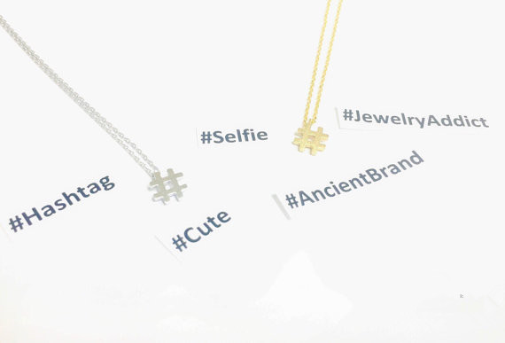 10PCS Hashtag Necklace Simple Initial Sign Necklace Trendy Symbol # Necklaces Typography Letter Music Note Necklace for Women Ladies
