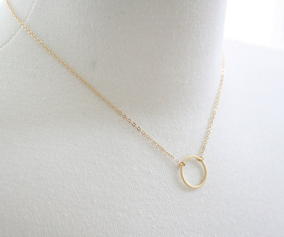 10PCS Simple Dainty Circle Necklace Open Circle Outline Necklace Eternity Karma Circle Round Necklace Jewelry
