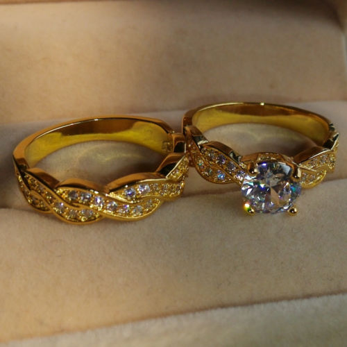 Gold Topaz Ring Wedding Jewelry | 6/7/8 Sizes