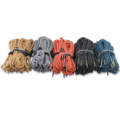 Aux Auxiliary Car Audio Cable 4 Poles Headphone Jack Extension 3.5mm Durable Braided Gold plated Male to Male Metal Connector 5ft