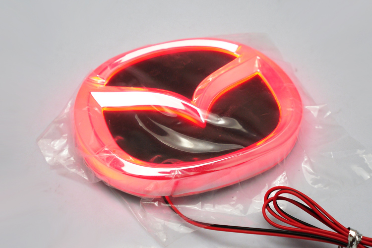 4D logo LED light with car decorative lights lamp Car Sticker badge for MAZDA 2/3/CX7/mazda8 12.0cm*9.55cm free shipping