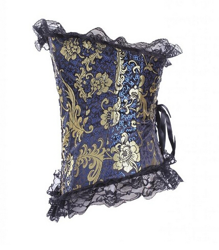 Fashion Slim Womens Plus Size S-6XL Royal Court Printed Embroidery with Lace Trim Big Lady Burlesque Bustier Overbust Corset Top Drop Ship