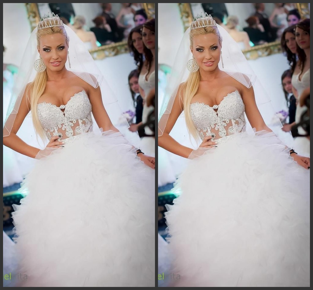 2015 Spring White Princess Ball Gown Wedding Dresses Sweetheart Sheer Corset Puffy Ruched Skirt Modest Bridal Gowns DHYZ
2015 Spring White Princess Ball Gown Wedding Dresses Sweetheart Sheer Corset Puffy Ruched Skirt Modest Bridal Gowns DHYZ