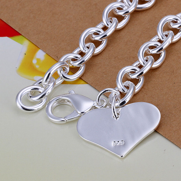 Hot sale 925 silver Wan heart brand shrimp buckle bracelet DFMCH278,fashion 925 sterling silver plated Chain link bracelets high grade