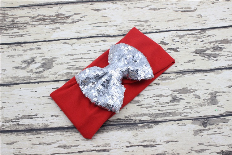 Girl baby Christmas hair accessory Sequins bowknot Head wrap Headwrap Elastic head band Turban Twist Hairband Vintage hair band FD6566